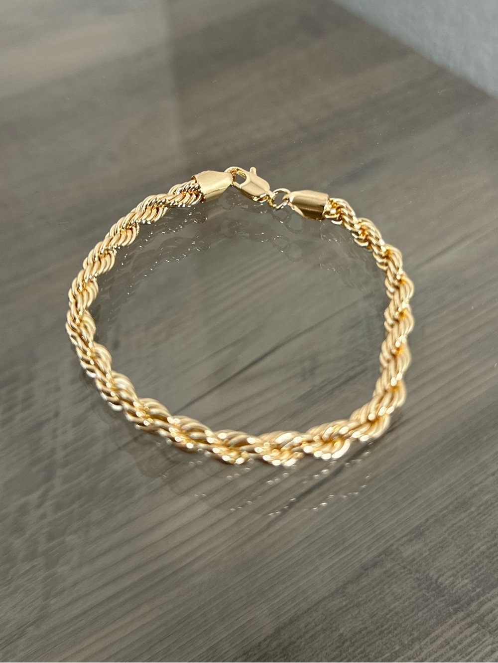 Gold-Filled Rope Chain Bangle Bracelet - Women Jewelry